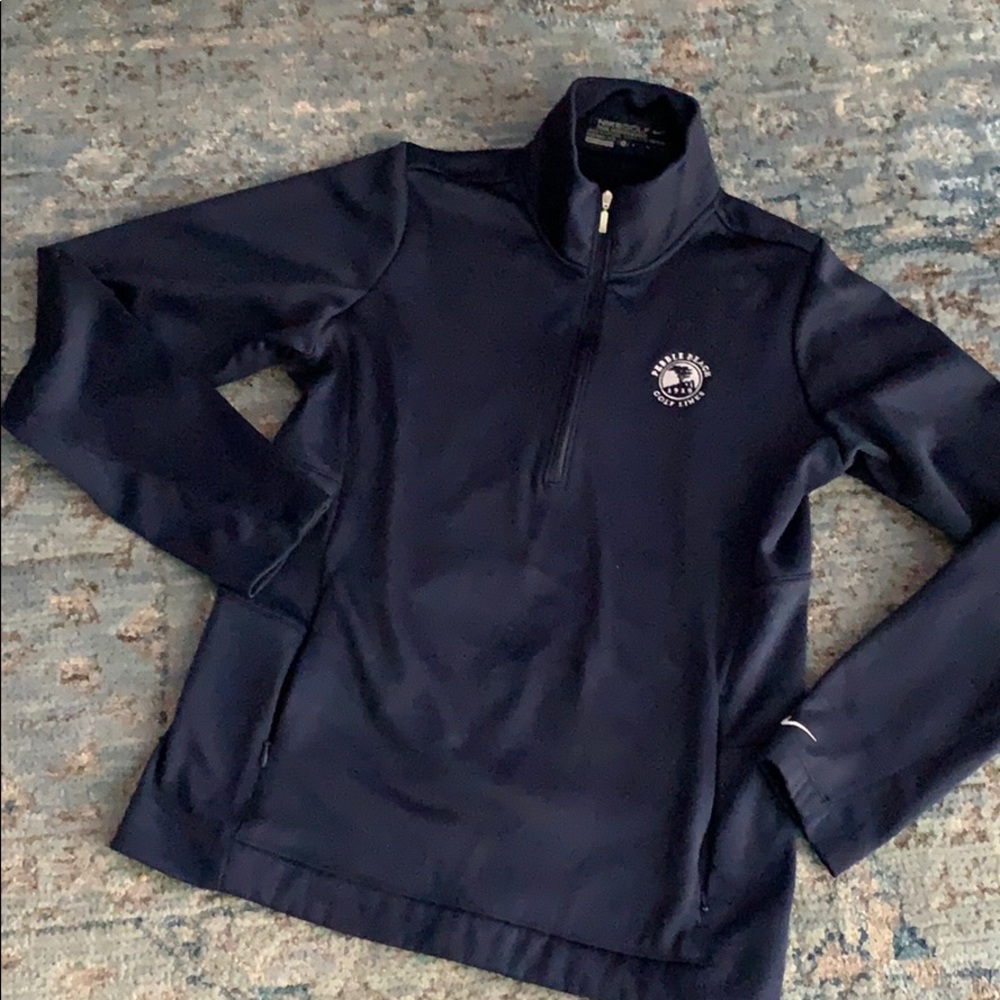 PEBBLE BEACH NAVY 1/4 zip jacket new med